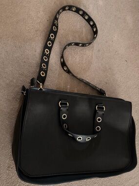 Zara Black Grommet Detail Convertible Shoulder Bag